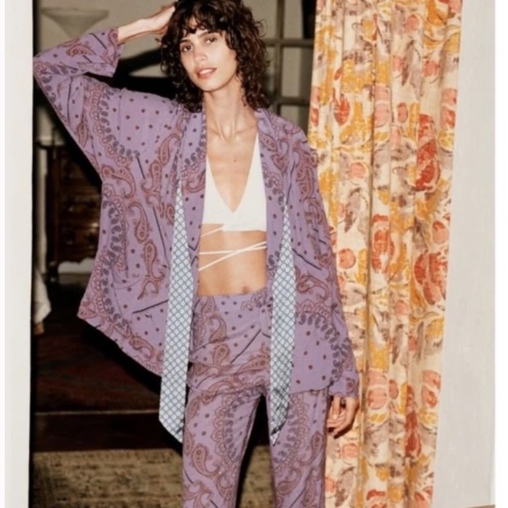 Zara Purple Paisley Blazer